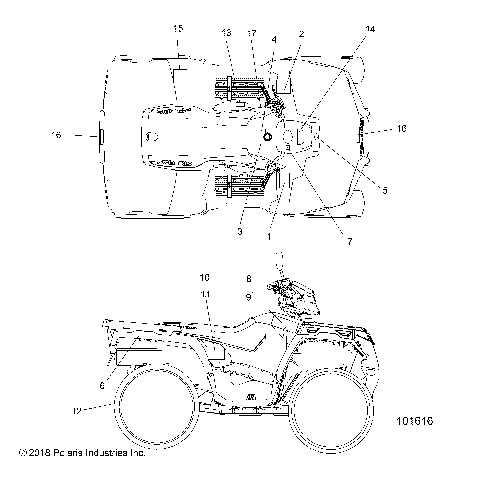 BODY, DECALS - A19SEA57R1/SEE57R1/7 (101616)