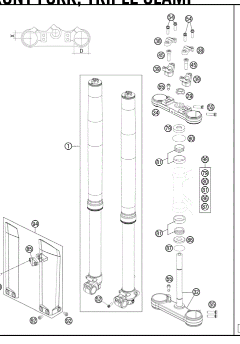 FRONT FORK,TRIPLECLAMP 