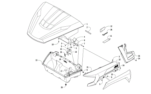 HOOD/FRONT STORAGE AND SIDE PANEL ASSEMBLY