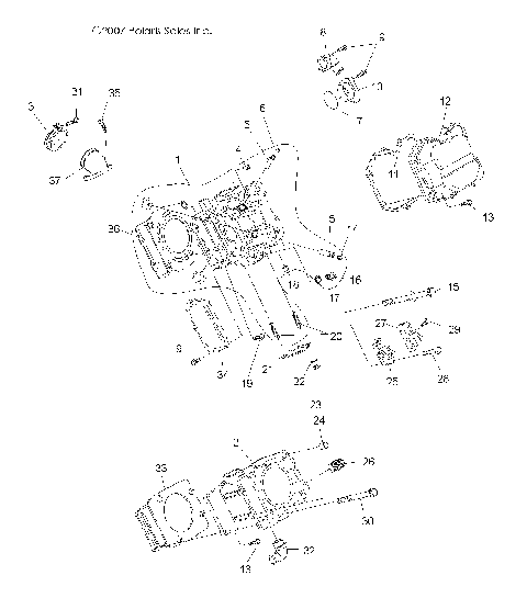 ENGINE, CYLINDER and HEAD - A09BG50FA (49ATVCYLINDERHD08SCRAM)