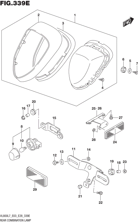 REAR COMBINATION LAMP (VL800TL7 E28)