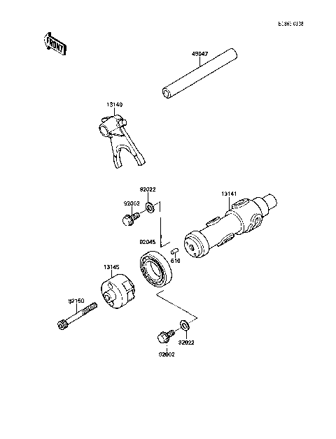Gear Change Drum/Shift Fork(s)(003436-)