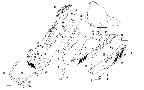 HOOD, WINDSHIELD, AND FRONT BUMPER ASSEMBLY [99236]