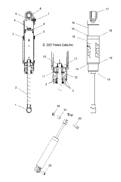 SUSPENSION, SHOCK, REAR TRACK (FOX/7043177)(700 IQ) - S08PB7JS/JE (49SNOWSHOCKREAR7043177IQ)