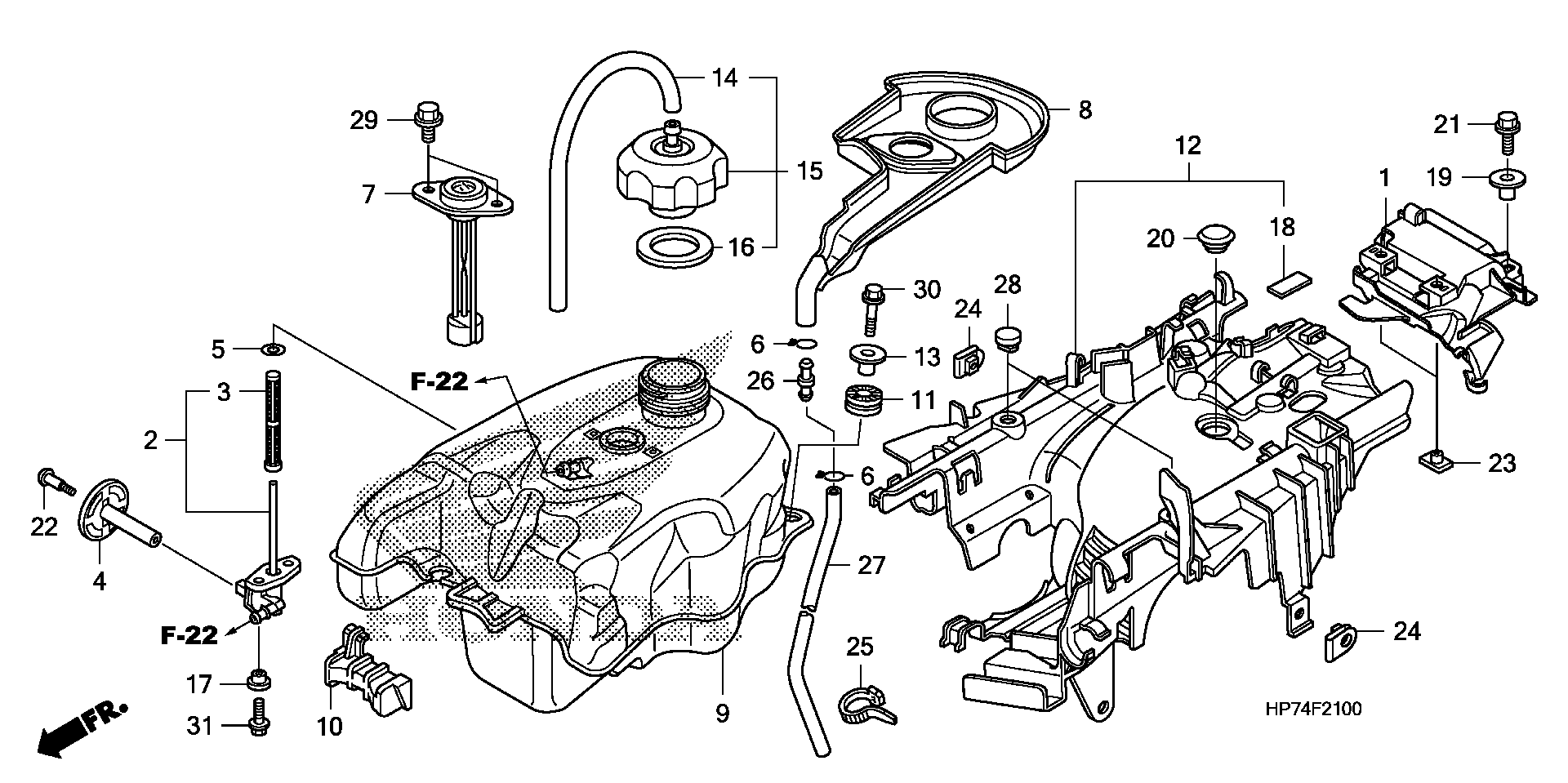 2009 Honda TRX420FA A FUEL TANK ATVs Parts Finder Diagrams