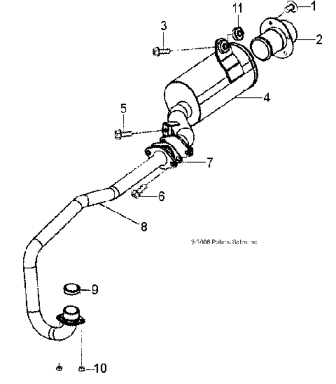 EXHAUST PIPE - A07FA09AA/AB (49ATVEXHAUST07SPRT90)
