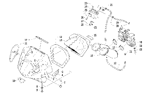 AIR SILENCER, CARBURETOR, AND FUEL PUMP ASSEMBLY [94055]