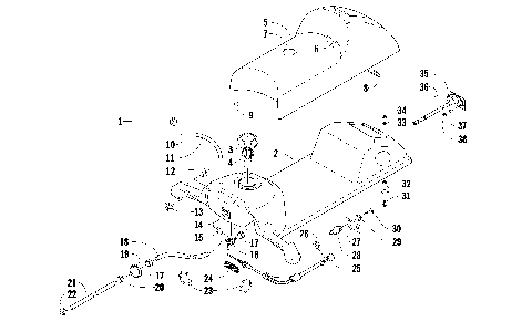 GAS TANK, SEAT, AND TAILLIGHT ASSEMBLY [92350]
