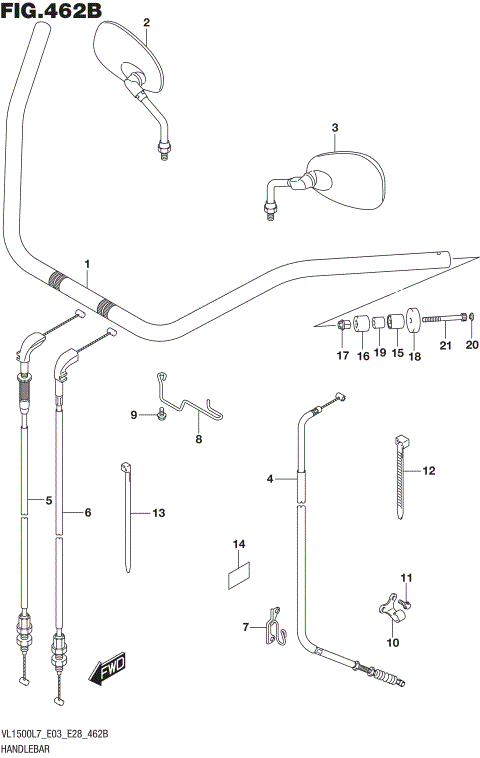 HANDLEBAR (VL1500BL7 E28)