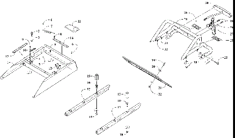 REAR BUMPER, RACK RAIL, SNOWFLAP, AND TAILLIGHT ASSEMBLY [107559]