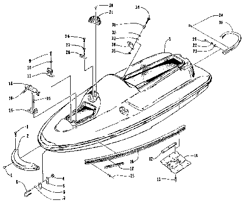 HULL AND RELATED PARTS ASSEMBLY [72669]