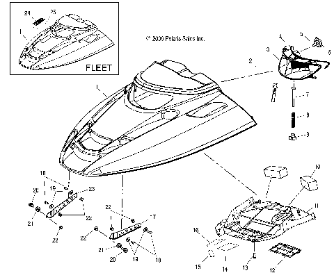 BODY, HOOD ASM. 1 - S08NT5BS/BE/BSA/BSF (49SNOWHOOD08FLEET)