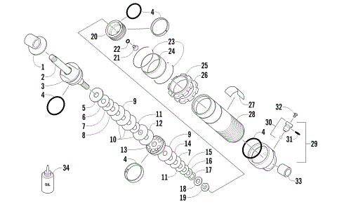 REAR SUSPENSION FRONT ARM SHOCK ABSORBER