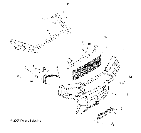 BUMPER, FRONT SUPPORT and HEADLIGHTS - R08VH76AD/AG (49RGRBUMPER08VISTA)