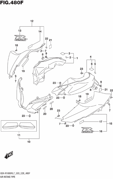 AIR INTAKE PIPE (GSX-R1000RZL7 E33)
