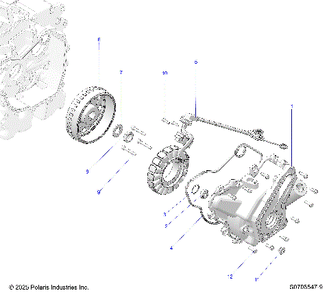 ENGINE, STATOR COVER & FLYWHEEL