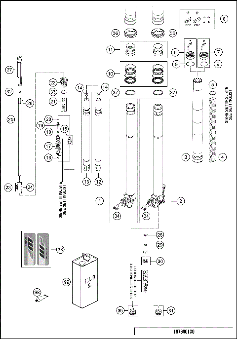 FRONT FORK DISASSEMBLED