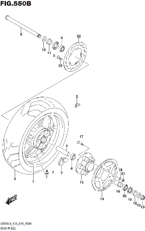 REAR WHEEL (SV650L9 E33)