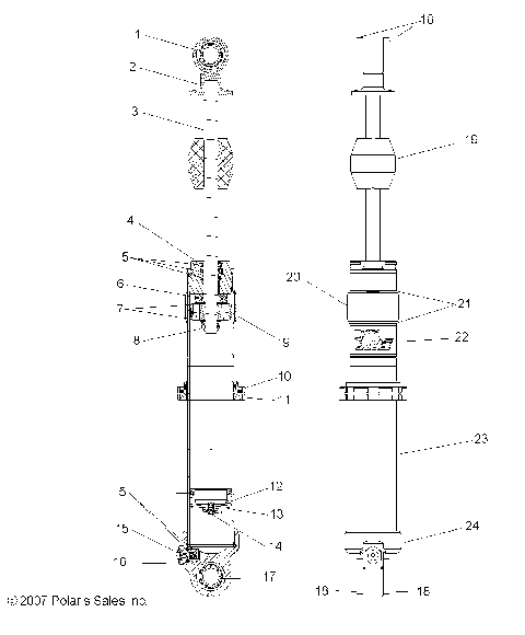 SUSPENSION, FRONT SHOCK - A08GP52AA (49ATVSHOCKFRT7043358)