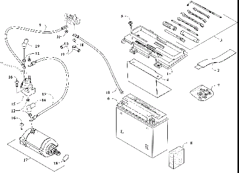 BATTERY AND STARTER ASSEMBLY [302997]