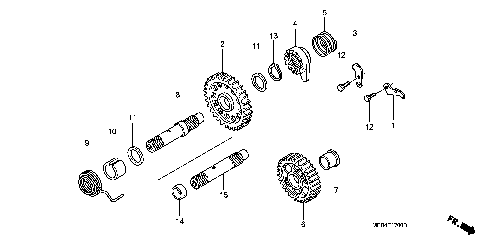 KICK STARTER SPINDLE