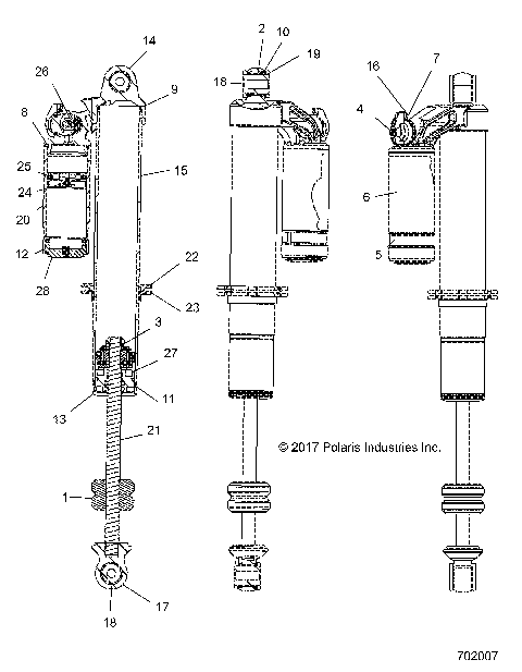 SUSPENSION, FRONT SHOCK INTERNALS - G21G4P99AM/BM (702007)