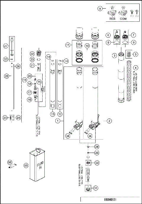 FRONT FORK DISASSEMBLED