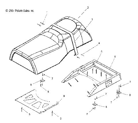 BODY, SEAT ASM. - S08SU4BS/BE (49SNOWSEAT08WIDE)