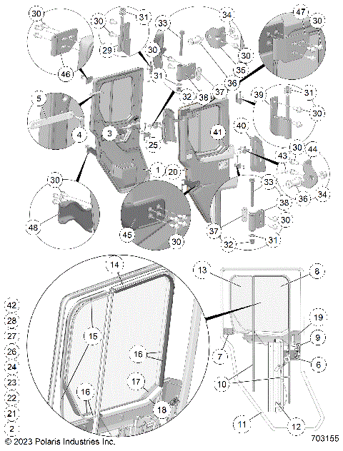 BODY, DOOR, REAR, POLY CRANK - D23P4VD4B4/YD4B4 (C2890363)