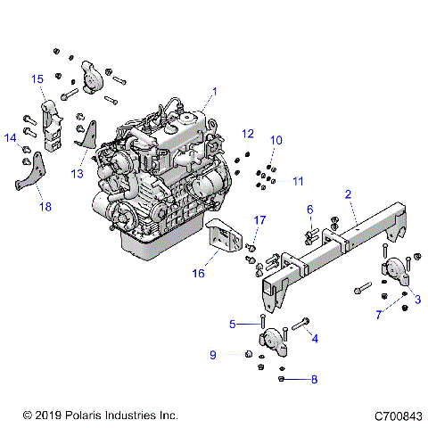 ENGINE, MOUNTING & LONG BLOCK - R21RRED4JA (C700843)