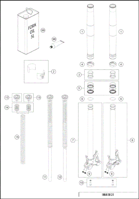 FRONT FORK DISASSEMBLED
