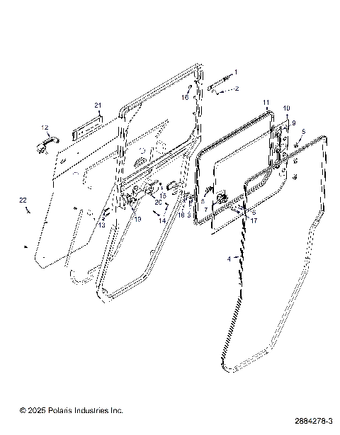 BODY, DOOR, REAR, POLY CLEAR, RIGHT - (2884278-3)