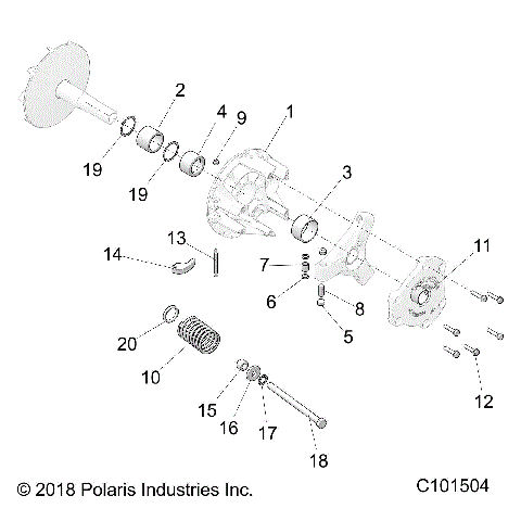 DRIVE TRAIN, PRIMARY CLUTCH - A20SVA85A3 (C101504)