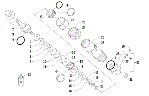 REAR SUSPENSION FRONT ARM SHOCK ABSORBER