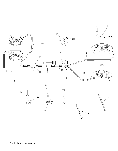 BRAKES, BRAKE LINES AND MASTER CYLINDER - A15DAA32EA/EJ (49ATVBRAKELINE15325E)