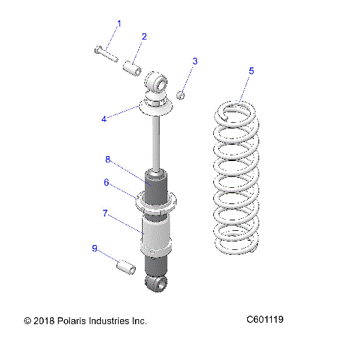 SUSPENSION, SHOCK, REAR TRACK (7043994) - S21CEF5BSL (C601119)