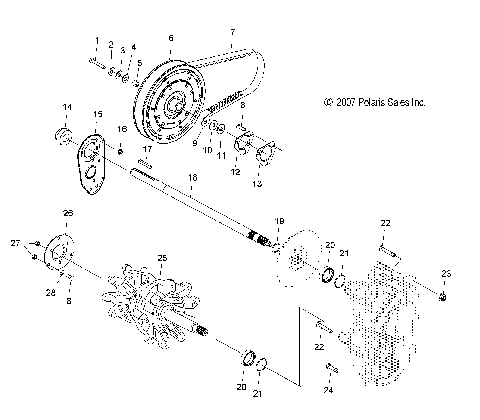 DRIVE TRAIN, JACKSHAFT and DRIVESHAFT - S12MX6JSA/JEA (49SNOWDRIVETRAIN08600IQ)