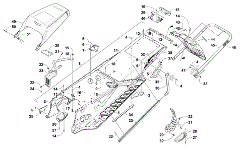 TUNNEL, REAR BUMPER, AND SNOWFLAP ASSEMBLY