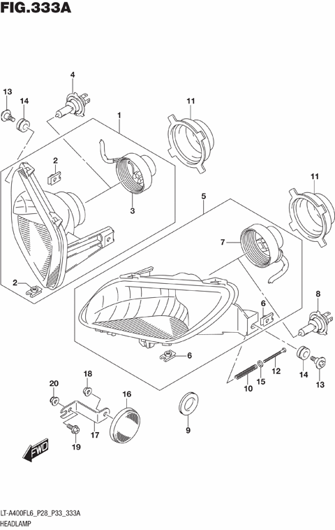 HEADLAMP (LT-A400FL6 P28)
