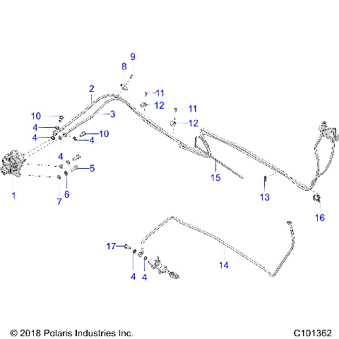 BRAKES, REAR BRAKE LINES - A18SEA57F1/SEE57F1/7 (C101362)
