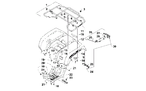 REAR RACK, BODY PANEL, AND FOOTWELL ASSEMBLIES [300599]
