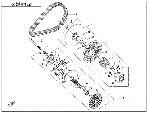 CLUTCH & CVT ASSY. (16g WEIGHT ROLLER)