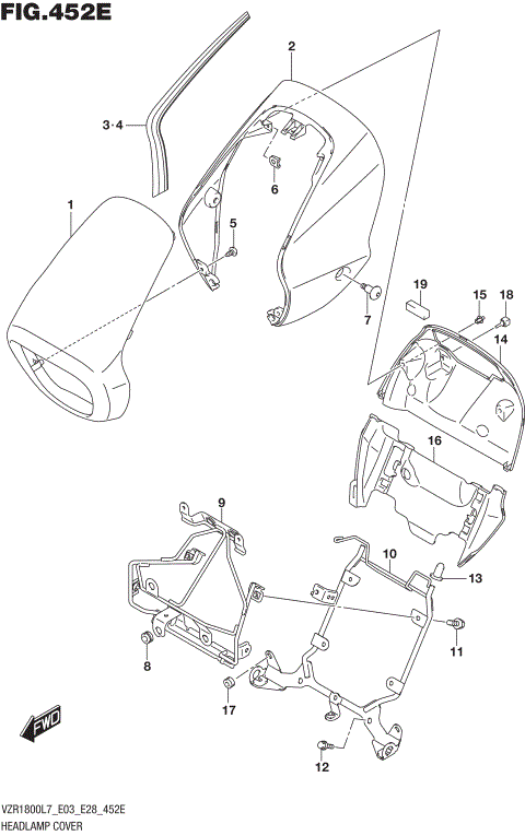 HEADLAMP COVER (FOR BBD) (VZR1800BZL7 E28)