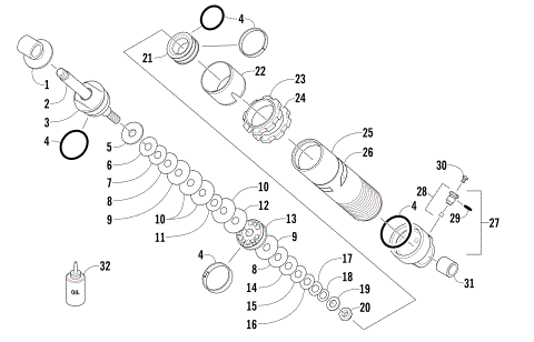 REAR SUSPENSION FRONT ARM SHOCK ABSORBER