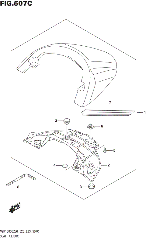 SEAT TAIL BOX (FOR BBD)  (VZR1800BZL6 E33)