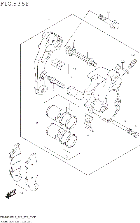 FRONT CALIPER (DR-Z400SMM3 E33)
