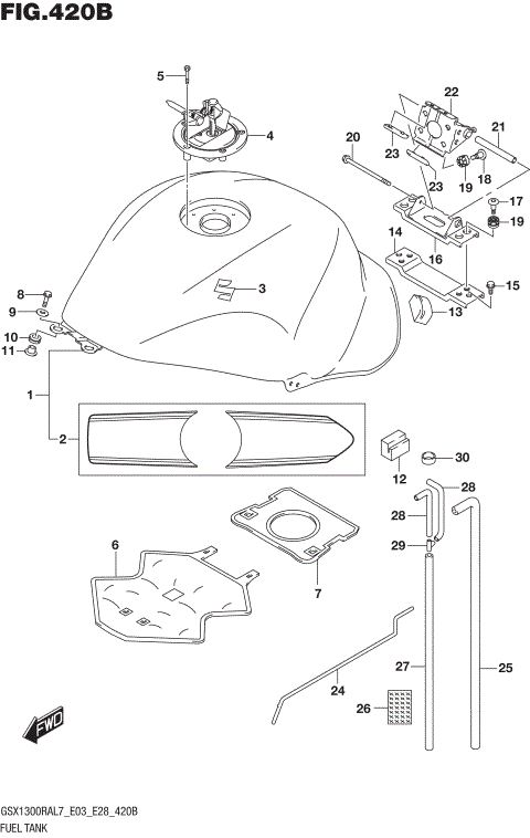 FUEL TANK (GSX1300RAL7 E28)