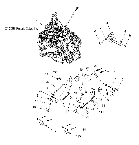 ENGINE, MOUNTING - S08PK6FS/FE/PM6FS/FE (49SNOWENGINEMOUNT08600RMK)