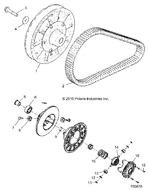 DRIVE TRAIN, SECONDARY CLUTCH - R16RGE99A7/AE/AV (700876)