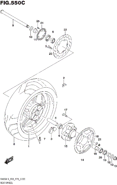 REAR WHEEL (SV650AL9 E28)